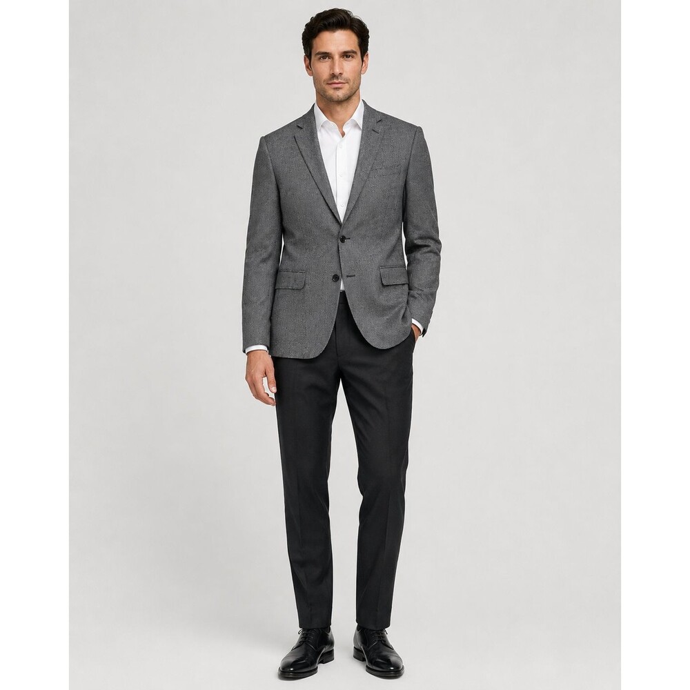 Express 365 Photographer Slim Fit Blazer Men’s 36S Gray Micro Check NWT